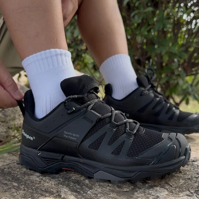 

Hot Sale Trail Running Shoe Non-Slip Walking Sneakers Lacing Jogging Shoes for Male Black Designer Sport Shoes