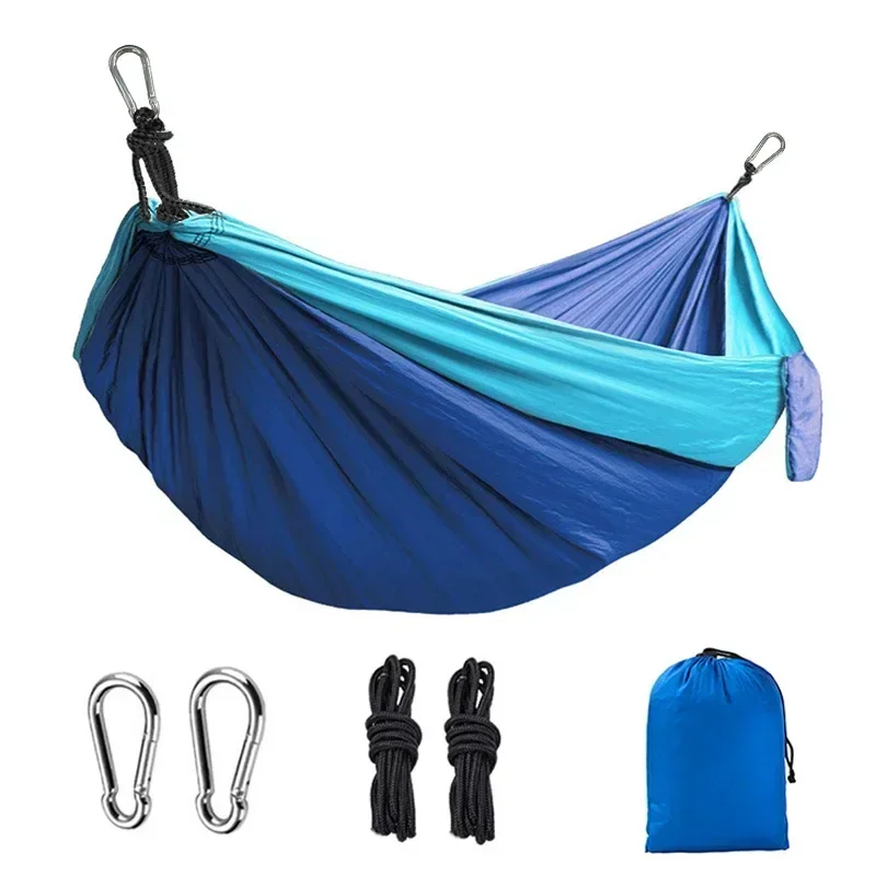 

Ultralight Outdoor Nylon Camping Hammock Sleep Swing Tree Bed Garden Backyard Furniture Hanging Two Person Hammock Outdoor Chair