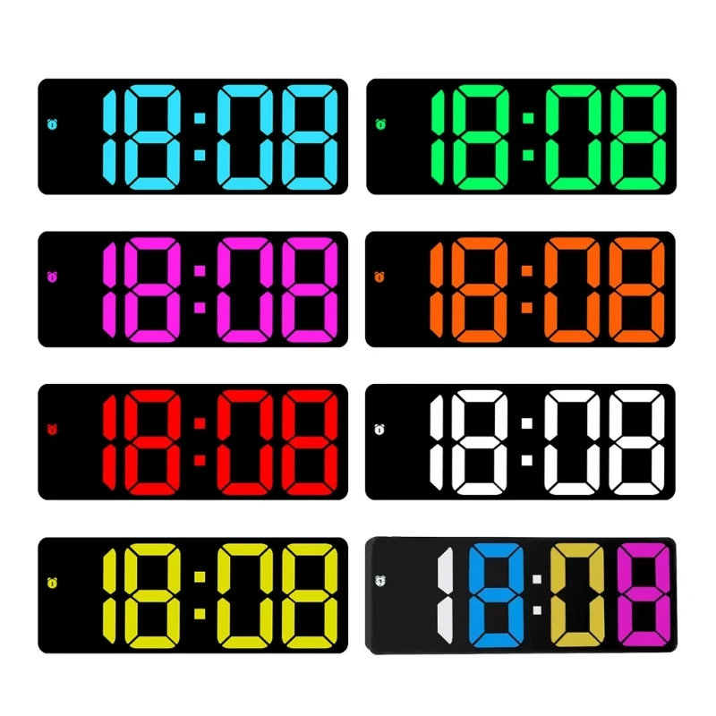 Modern Clock with Clear Screens LED Clock Voice Control Clock for Offices Home