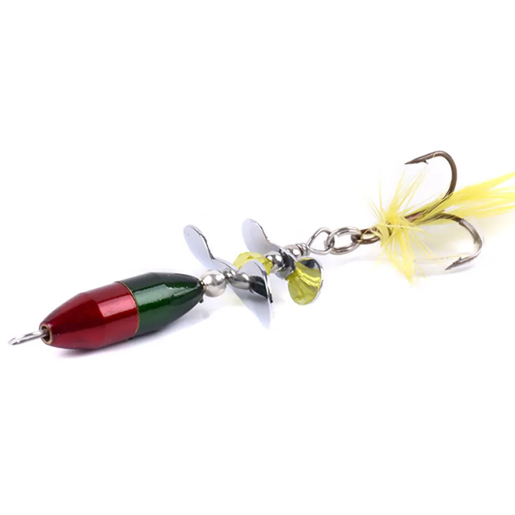 10g/7cm Rotating Spinner Sequins Fishing Lure With Feather Fishing Tackle For Bass Trout Perch Pike