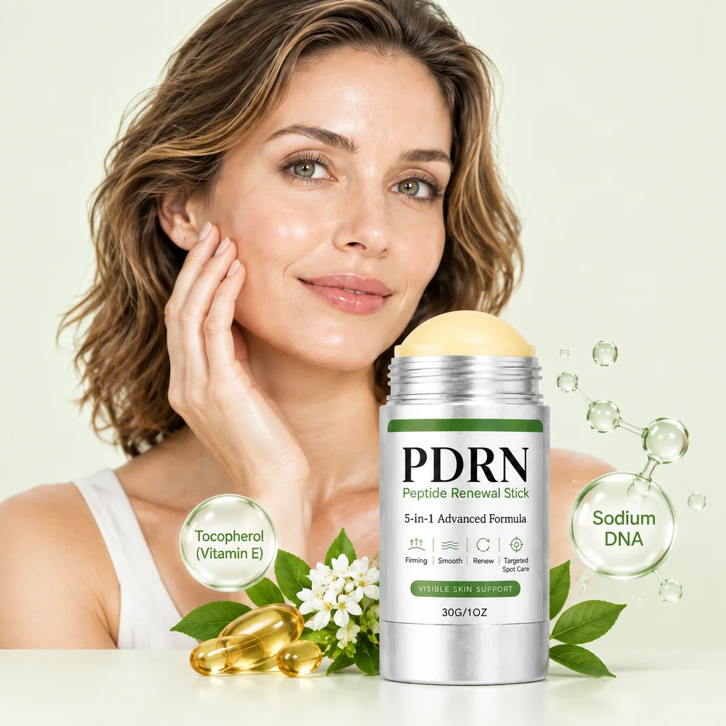 PDRN Peptide Renewal Stick Smooth Fine Lines Renew Dull Improve Rough Skin Texture Anti-Aging Facial Skin Care Serum Stick 30g