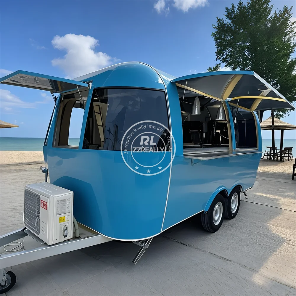 

Factory Supply Mobile Kitchen Food Trailer Hot Dog pizza Customized Food Cart with Full Kitchen equipment