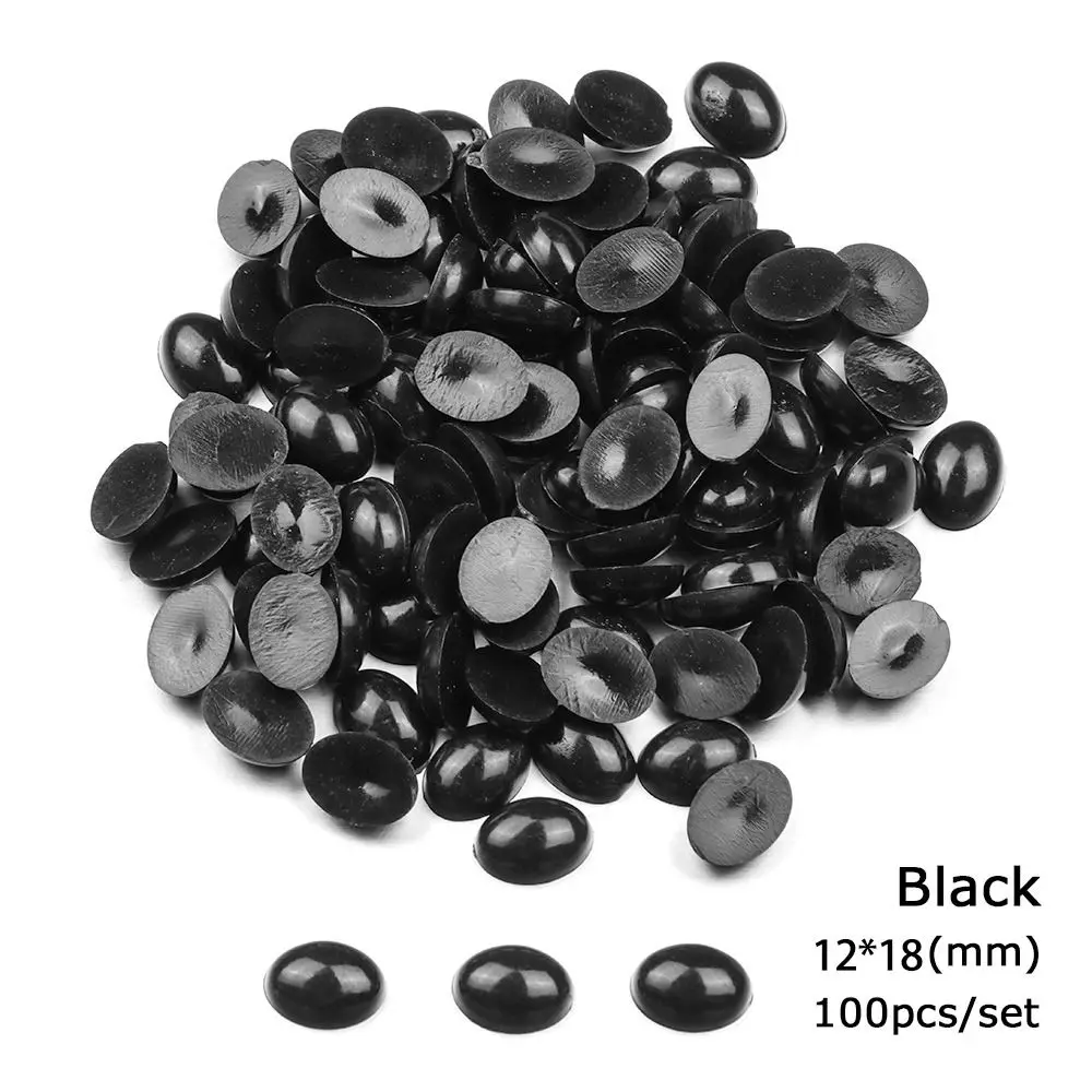 

100Pcs Dolls Eyes Safety Flat Noses for Dolls Oval Flat Plastic Safety Noses Handmade Black/Yellow Plastic Safety Eyes