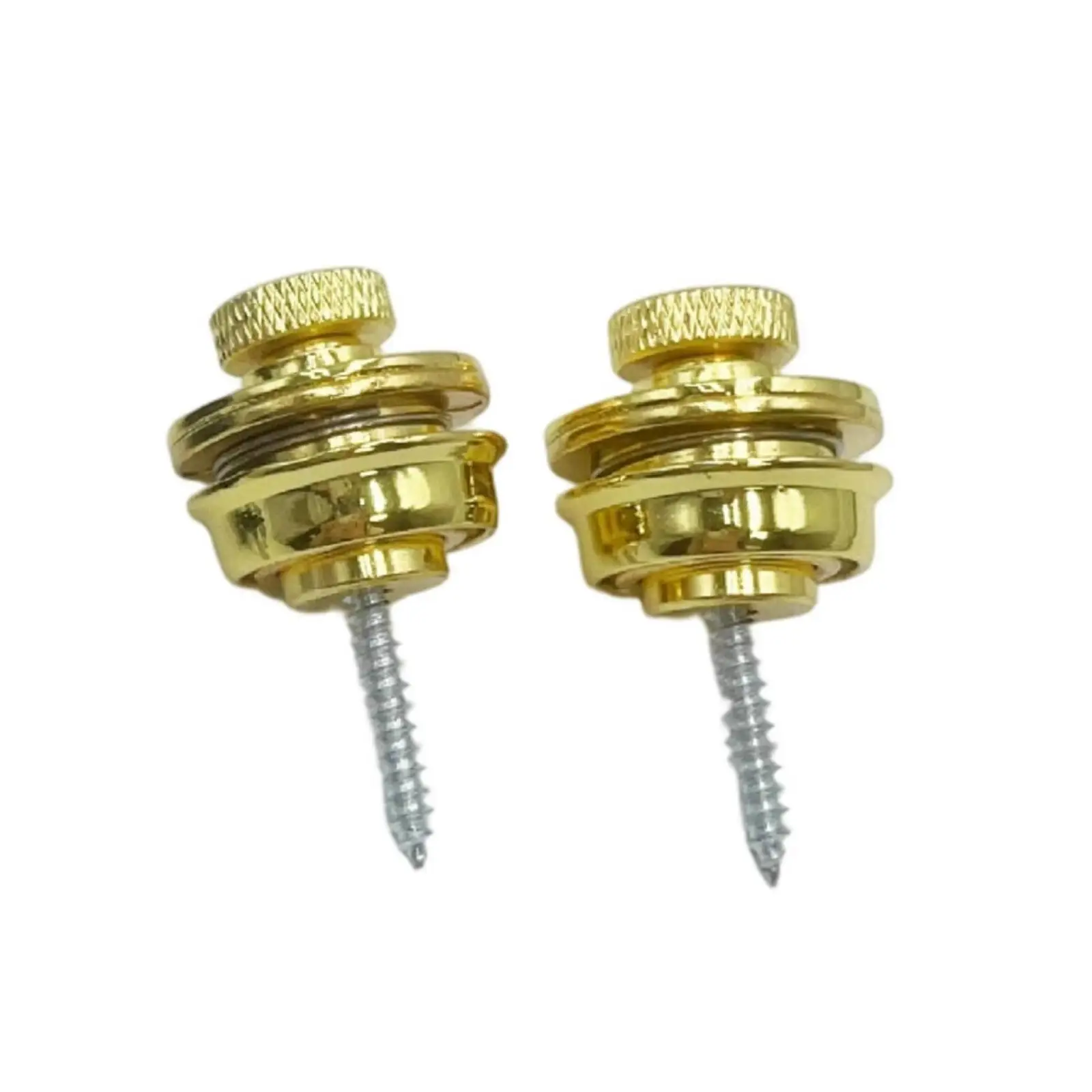Zinc Alloy Guitar Strap Lock Button Set Knurled Top Secure Fastener for Electric Bass Guitar Accessories Modern Design