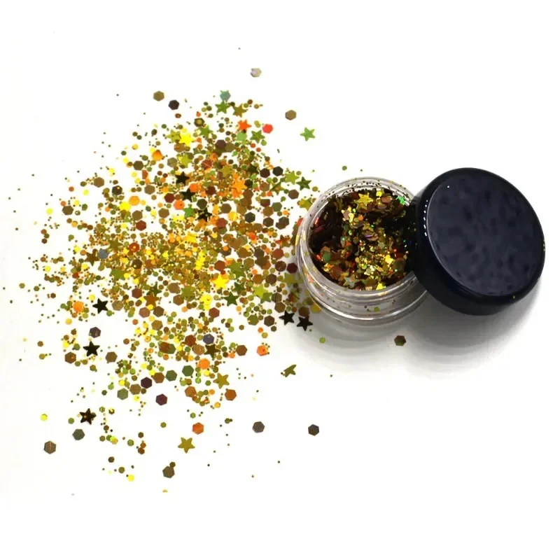 1Pcs Glitter Nail Art Sequins Flash Powder DIY Concert Makeup Eyeshadow Hair Face Body Painting Sparkly Manicures Decoration