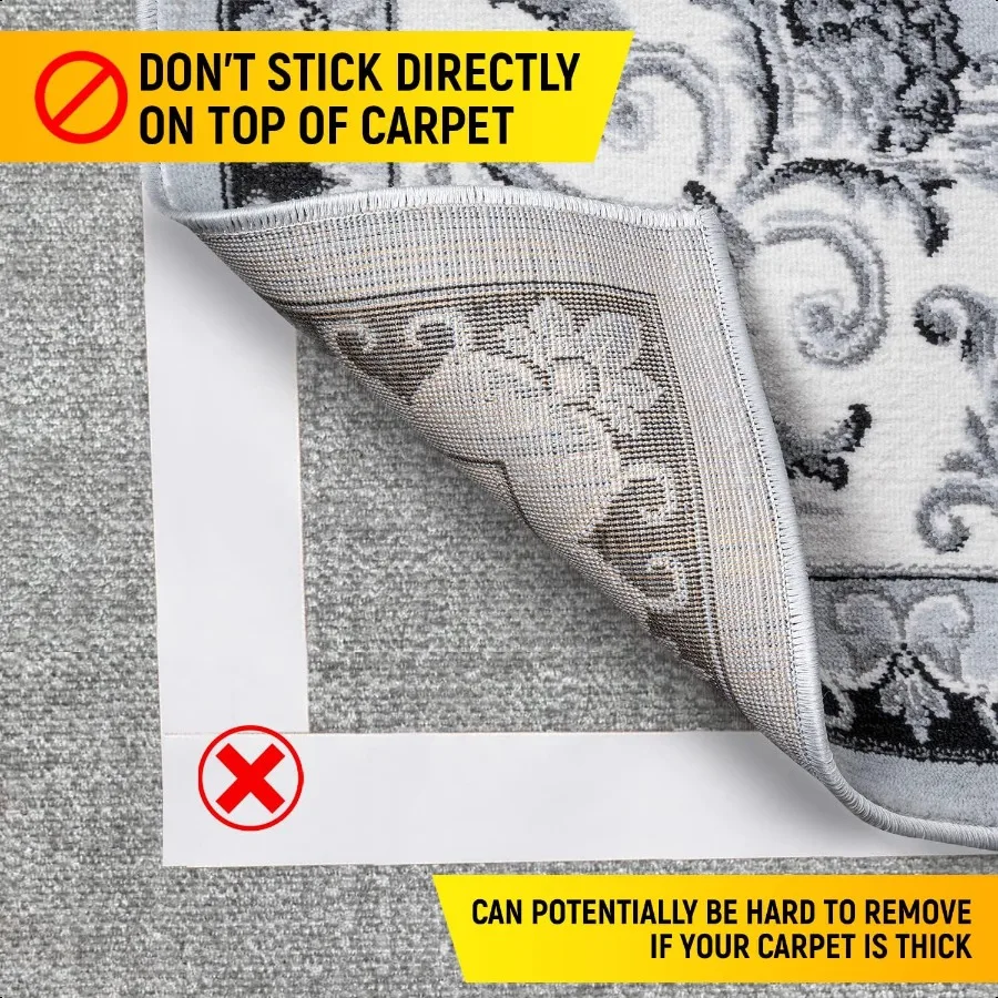 TargetControl™ 65FT x 2'' Carpet Tape Double Sided Rug Tape Grippers for Hardwood Floors and Area Rugs Carpet Binding Tape Stro