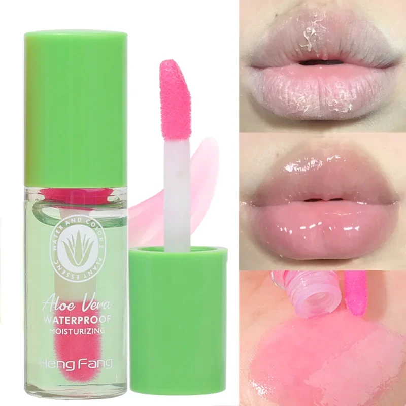 Mini Temperature Color Changing Lip Oil Lasting Waterproof Moisturizing Aloe Vera Peach Honey Lip Gloss Lip Care Makeup Cosmetic