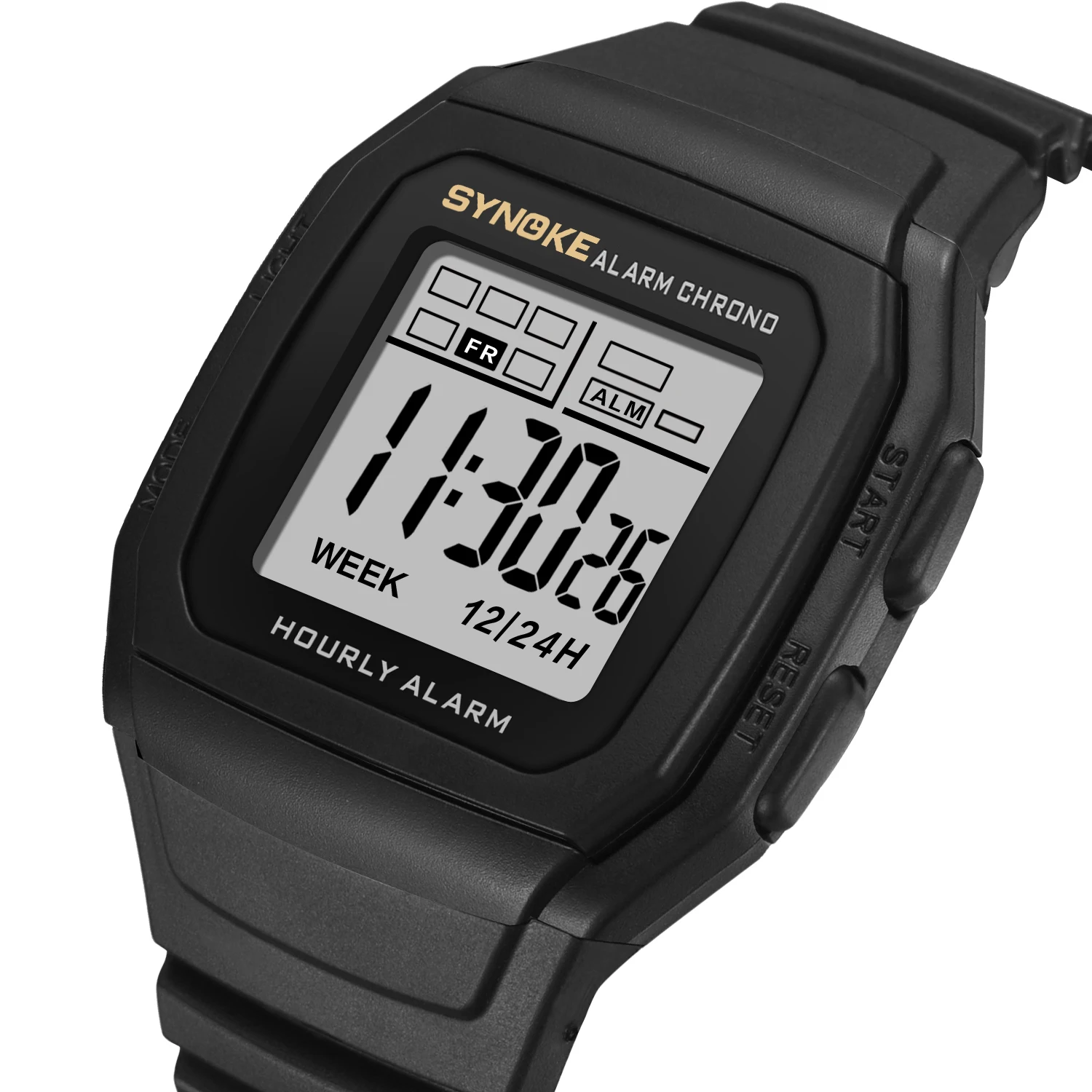 Men\'s Black Sport Digital Watch For Men SYNOKE 9023B