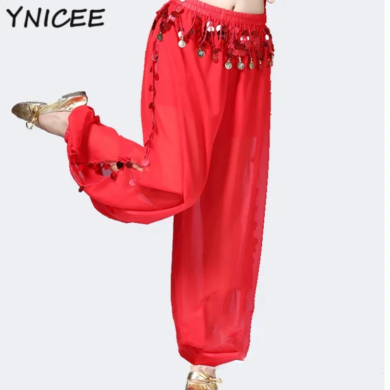 Pantalon de danse du ventre pour femmes, sarouel de génie orientale, Costume Tribal de danse du ventre, pantalon Bloomers brillant indien