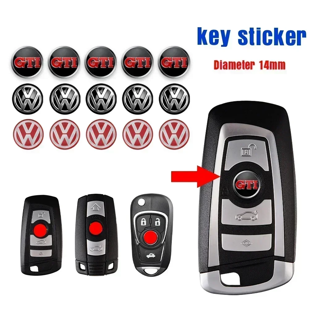 Car Key Emblem Badge Sticker Auto Control Key Logo Decal for Volkswagen VW GTI R Golf 7 Polo Tiguan Passat Jetta Lavida Rline