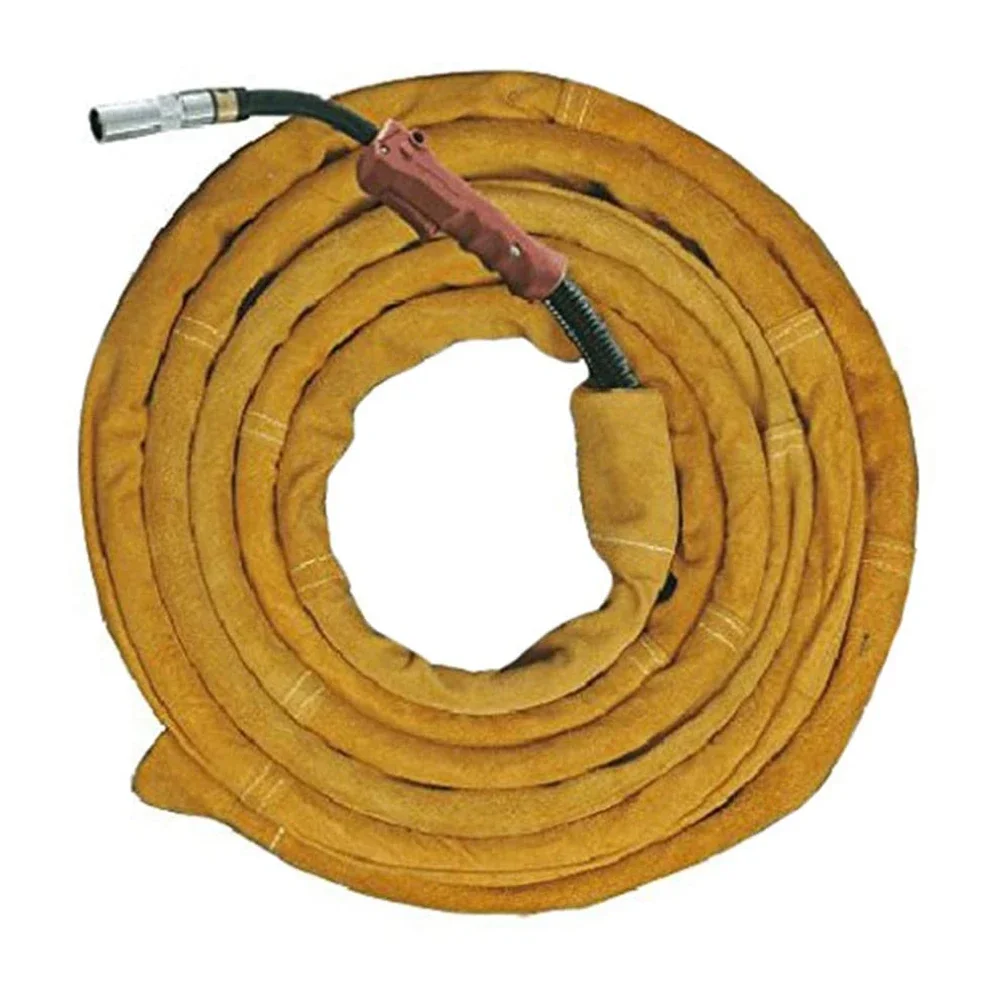 

TIG Mig Calf Leather Hose Cover, 25ft Long, 4in Wide, Wear Resistant and Flame Retardant, Protects Your Welding Equipment