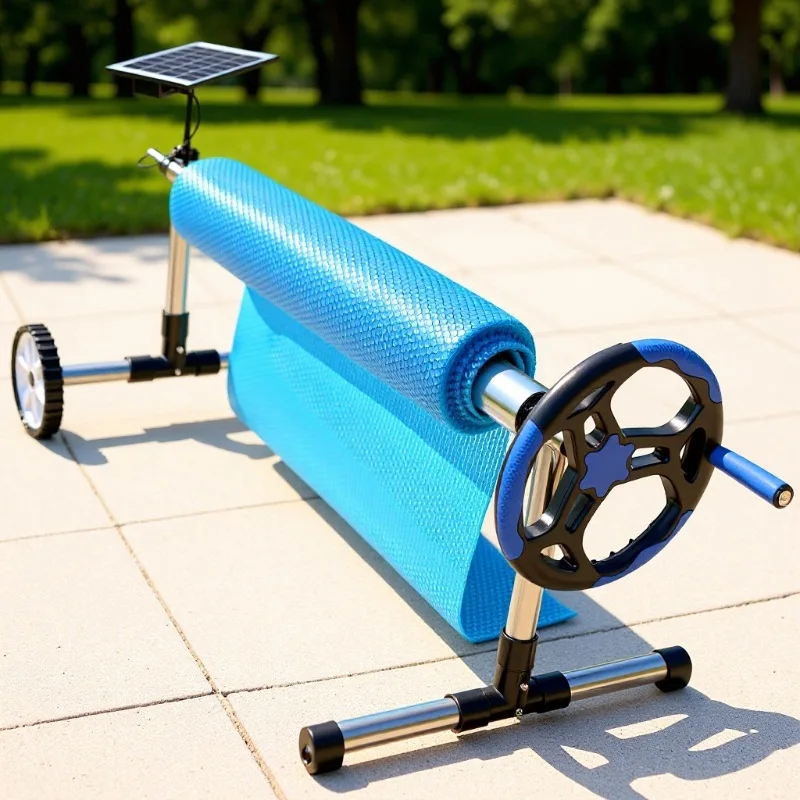 Nuevo Enrollador de Panel Solar para Cubierta de Piscina, Enrollador de Lona Solar para Piscina