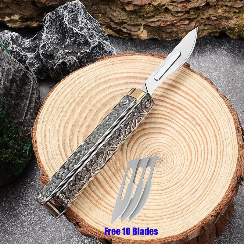 Stainless Steel Multi-function Utility Knife Wallpaper Scalpel Knife Crowbar Sturdy EDC Mini Folding Knife Engrave Carving Tools