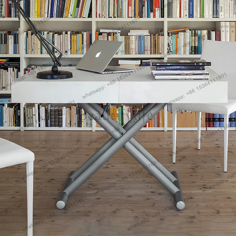 Factory Direct Sales Lifting Folding Telescopic Dining Table Coffee Table Dual Use Integrated Modern Simple