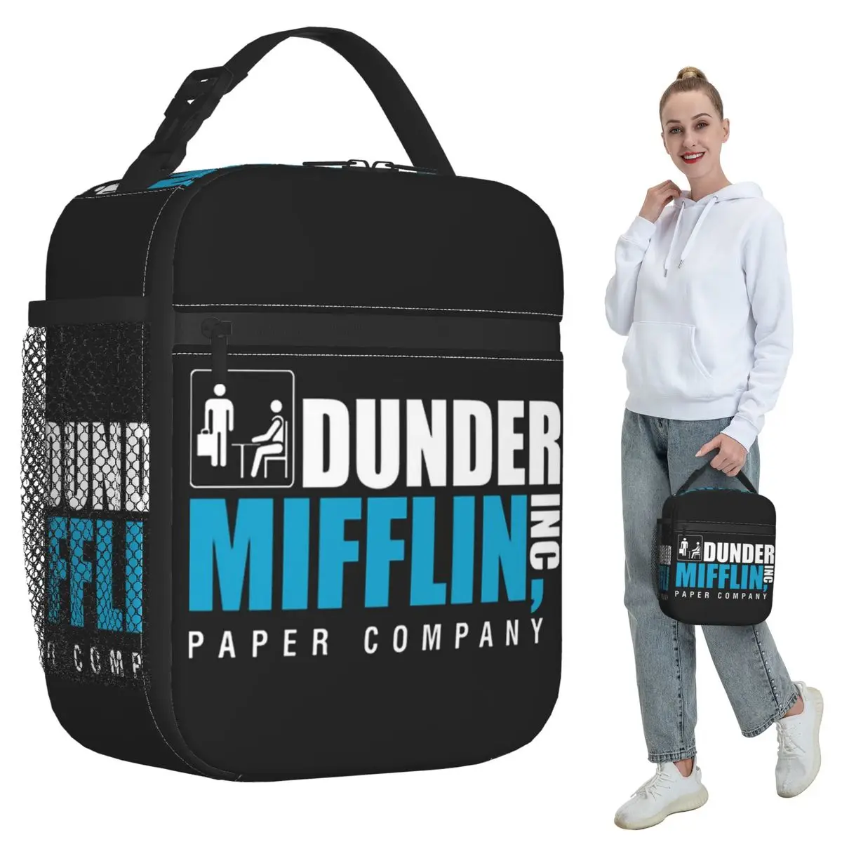 

Термосумка для обедов Dunder Mifflin Paper Company: незаменимый изолированный контейнер для еды для детей, школьный ланч-бокс, термосумка-холодильник