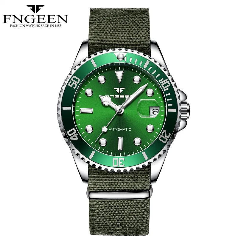 2024 Luxe Merk Mannen Horloge Staal Tourbillon Skelet Mechanische Horloges Lichtgevende Automatische Datum Diamant Fngeen 9001 Polshorloge