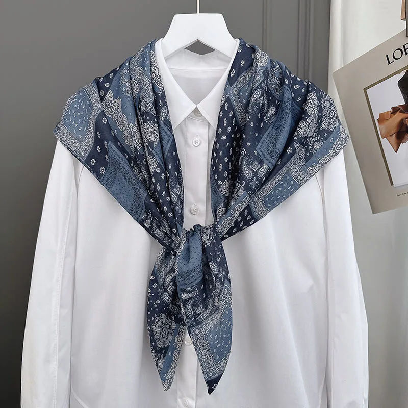 

Cashew flower cotton-linen double-layer triangular scarf women, fashionable, versatile, soft, popular neck warmer, decorativ