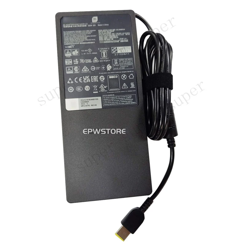 

S+ 20V 16.5A 330W AC Power Adapter Charger For Lenovo Legion 16IRX8H 16IRX9H