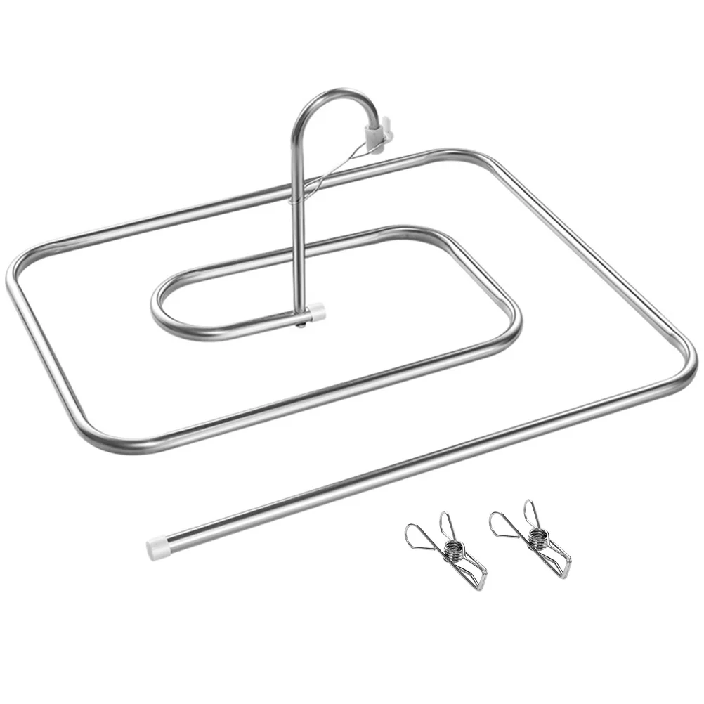 1 مجموعة 1 مجموعة الفولاذ المقاوم للصدأ دوامة لحاف رف الثقيلة بطانية شماعات يندبروف ورقة تجفيف الرف للملابس الضخمة