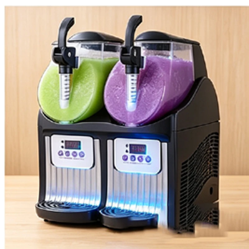 2 Jar Commercial Slushie Machine Slush Maker Frozen Drink Dispenser Ice-Cool Juice Smoothie Granita Vending Machine