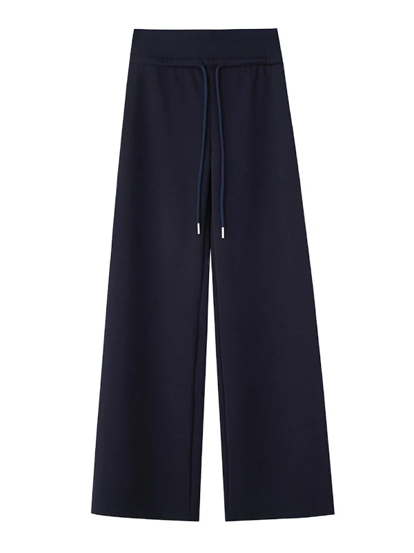 Spodnie damskie American Sle Sportswear, z wysokim stanem, luźne, proste, codzienne, długie, do ziemi, z szerokimi nogawkami.