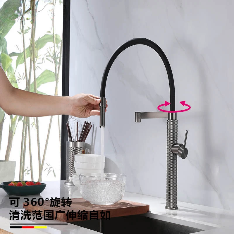 

2023 Internet Celebrity Hot Style Kitchen Faucet Gun Gray Rotating Vegetable Basin Faucet Telescopic Put out Sink Crane Faucet