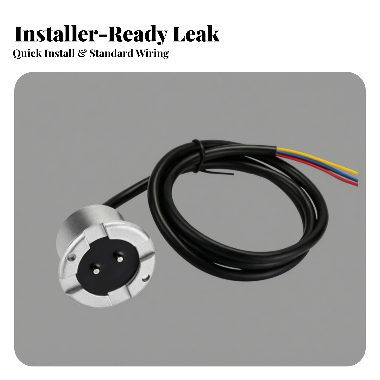 Water Leak Detection Sensor Liquid-Conductivity Water Sensor Sensor with Cable 12-24V Compact for Utility Areas, Cabinets