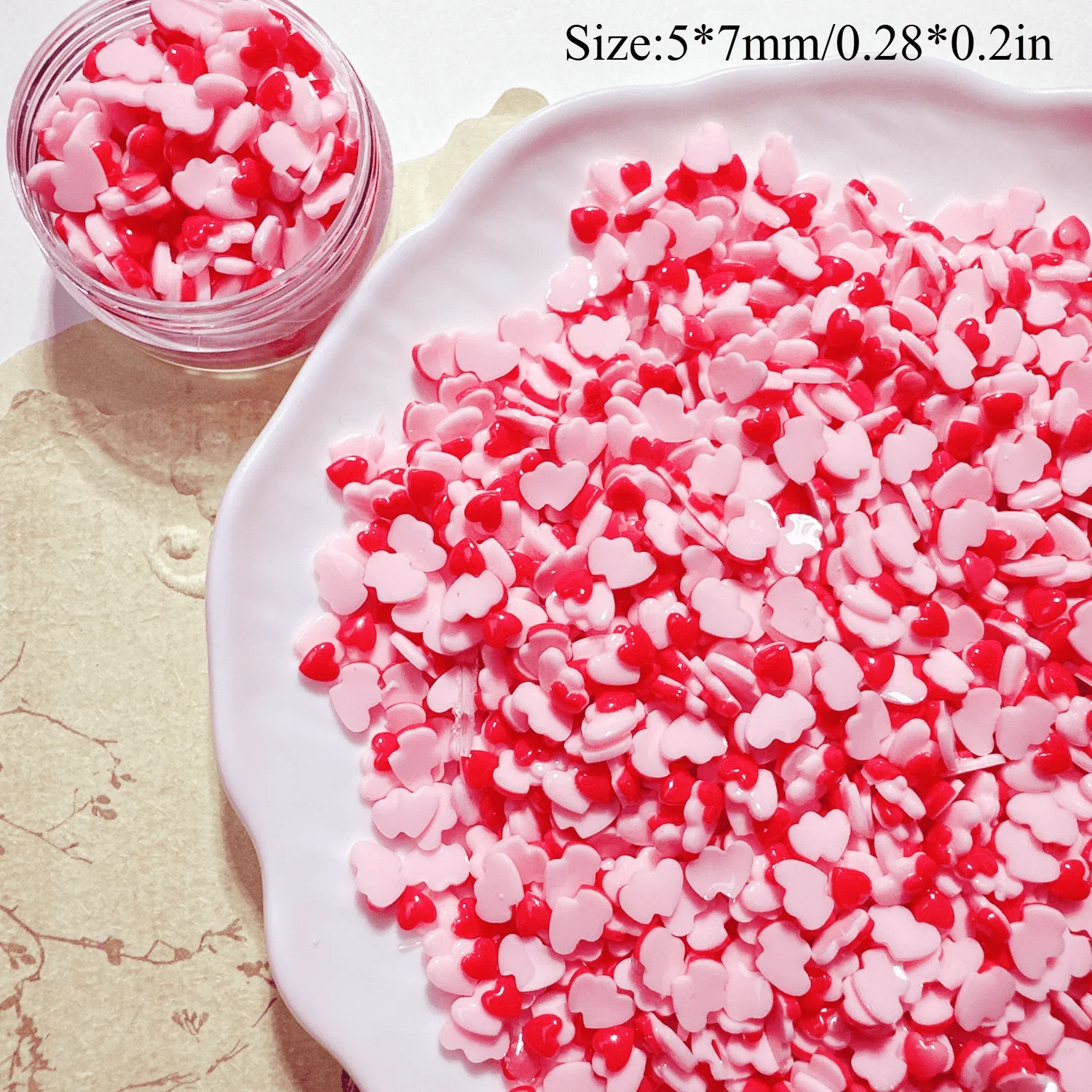 30/50/100Pcs, 7*5mm, Macarons, Two-color Nail Accessories, Two-color Love, Stereo, DIY, Nail Accessories