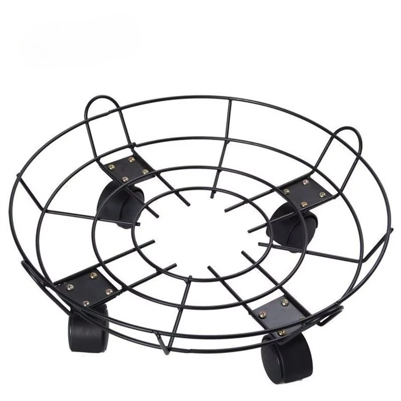 

Flower pot transport tray round float bracket plant flower pot roller with 4 wheels