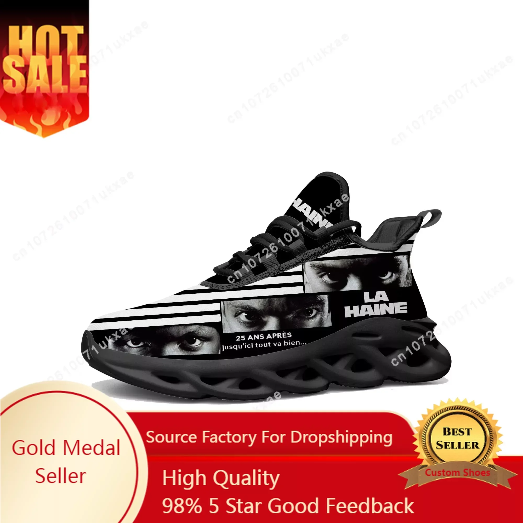 

La Haine Movie Flats Sneakers Mens Womens Sports Running Shoes High Quality Sneaker Lace Up Mesh Footwear custom made Shoe