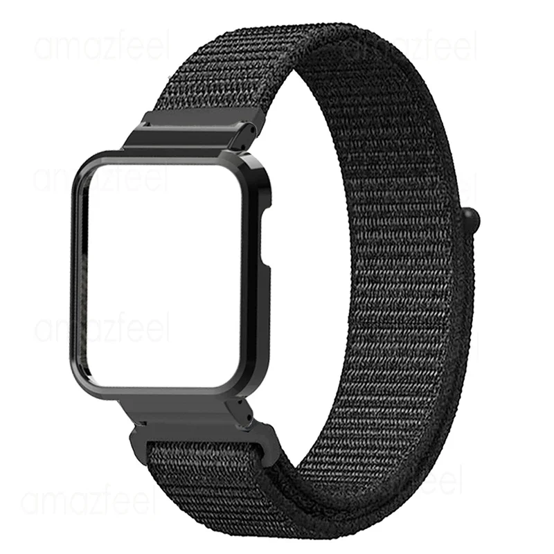 Nylon loop band for Mi Wacth Lite Smartwatch Strap Case Protector Bracelet for redmi watch lite Wristband Metal Protective Cover