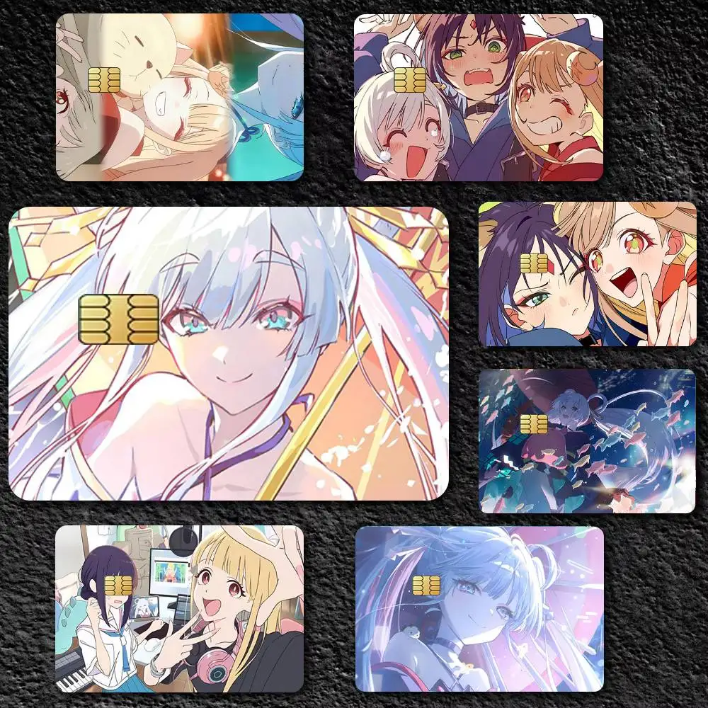 Anime C-Cosmic Princess Kaguya Manga Credit Skin Cover Card Stickers 4PCS Film Bus Pass Front Decoration Bank Debit Waterproof