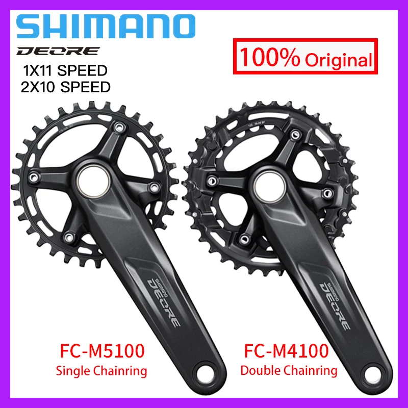 

SHIMANO DEORE MTB BIKE CRANKSETS M5100 M4100 CHAINWHEE SINGLE CHAINRING DOUBLE 1x11 2x11 2x10 SPEED MOUNTAIN BICYCLE ACCESSORIES