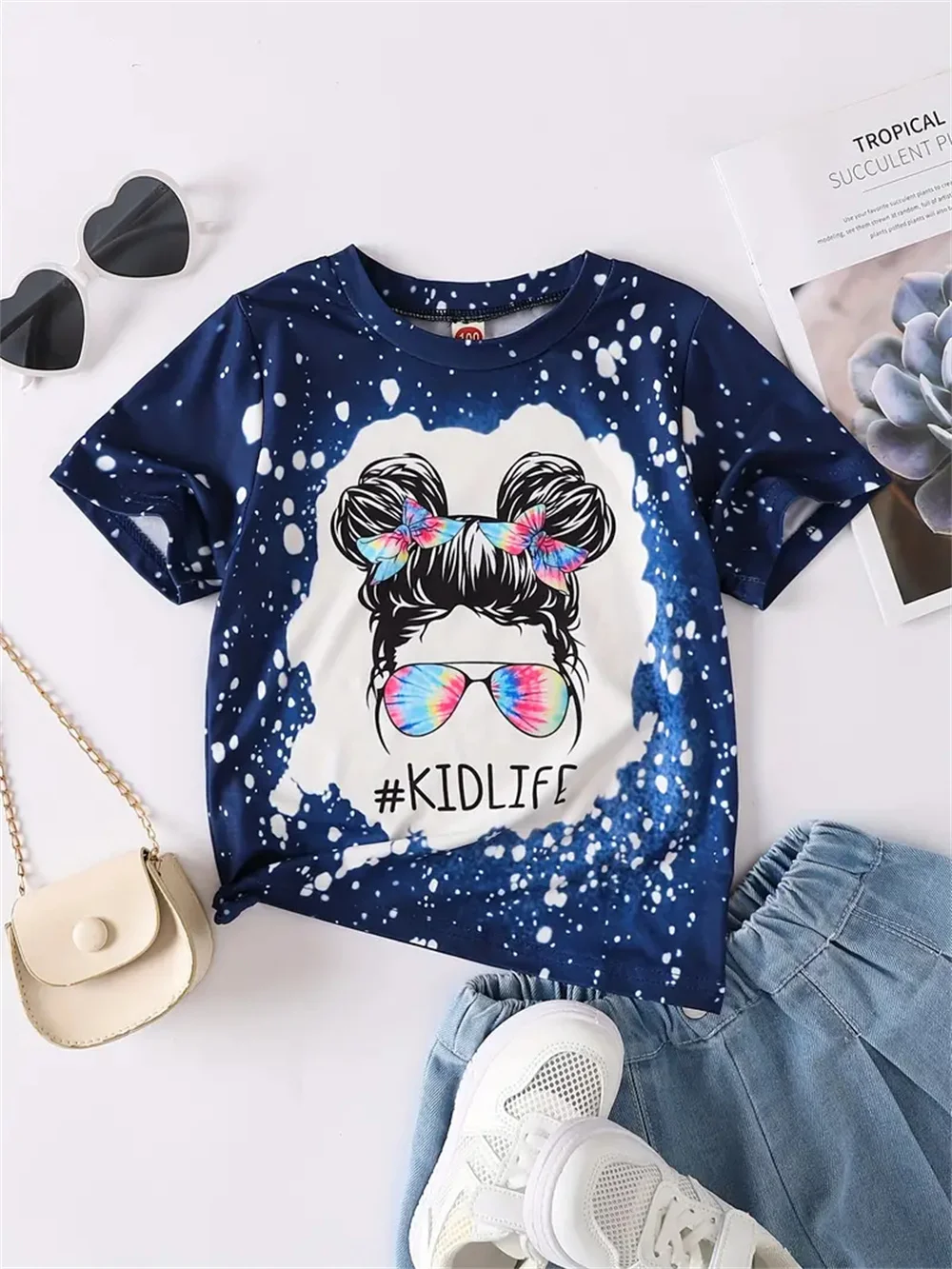 3d Printed Colorful Gradient Kids Girls T-Shirts Summer T Shirt Children Daily Tshirts Baby Clothes Casual Children Clothing