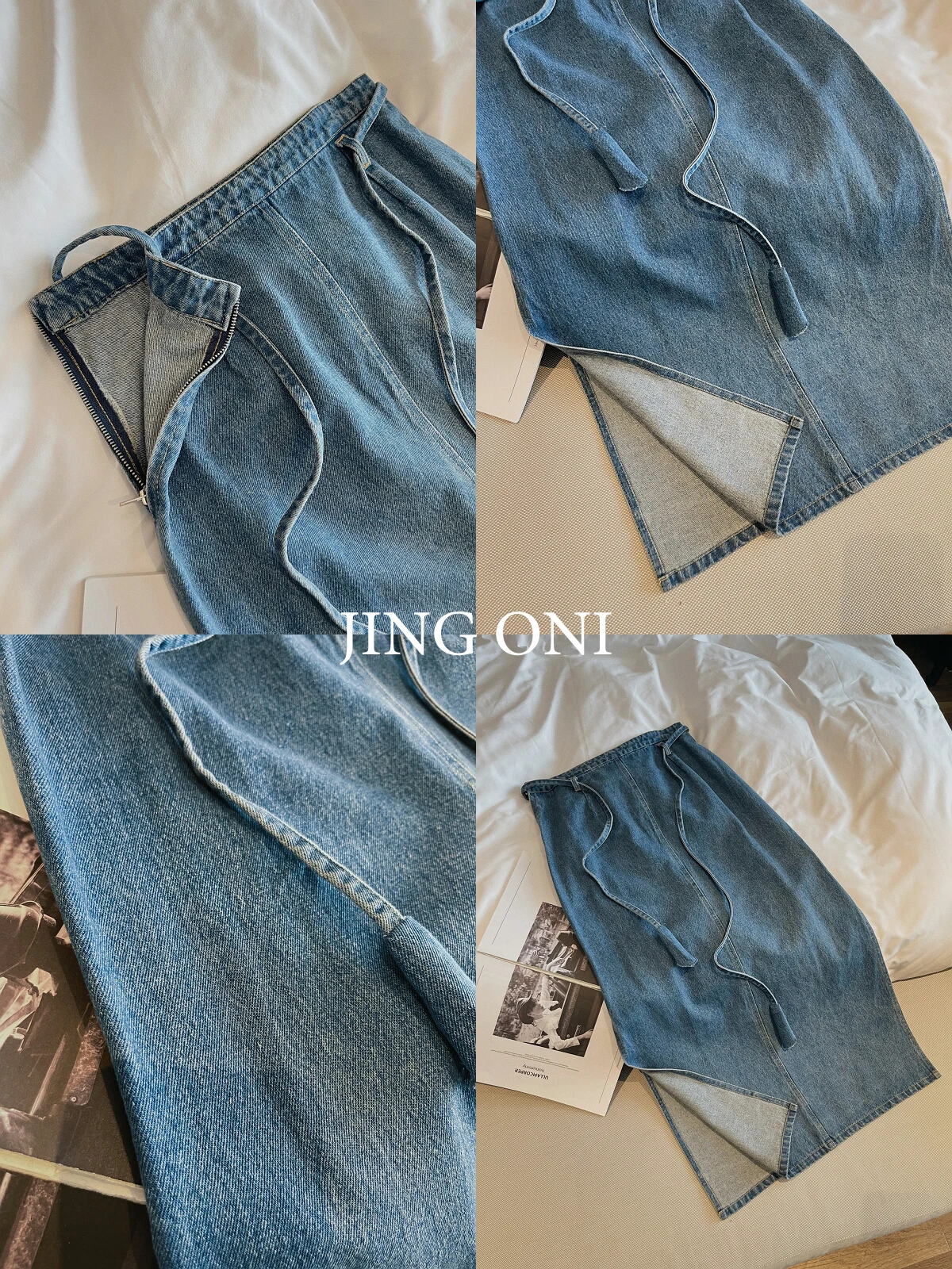 Denim Long Skirt Women 2023 Clothing Vintage Elegant Korean Style Y2K Fashion Tulle Jeans Cargo Luxury High Waist Blue