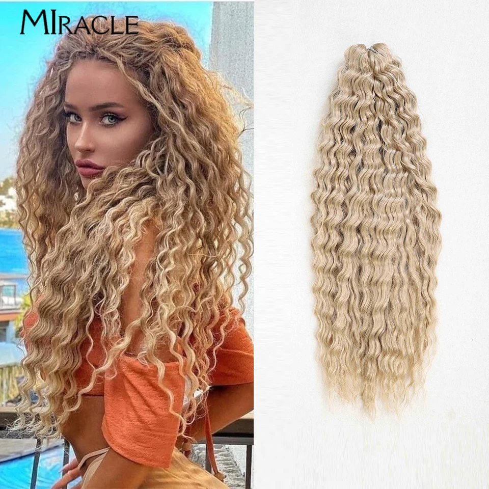 MIRACLE Synthetic 22Inch Braiding Hair Omber Crochet Cosplay Fiber Hair Extensions For Woman Soft Heat Resistant Bolnde