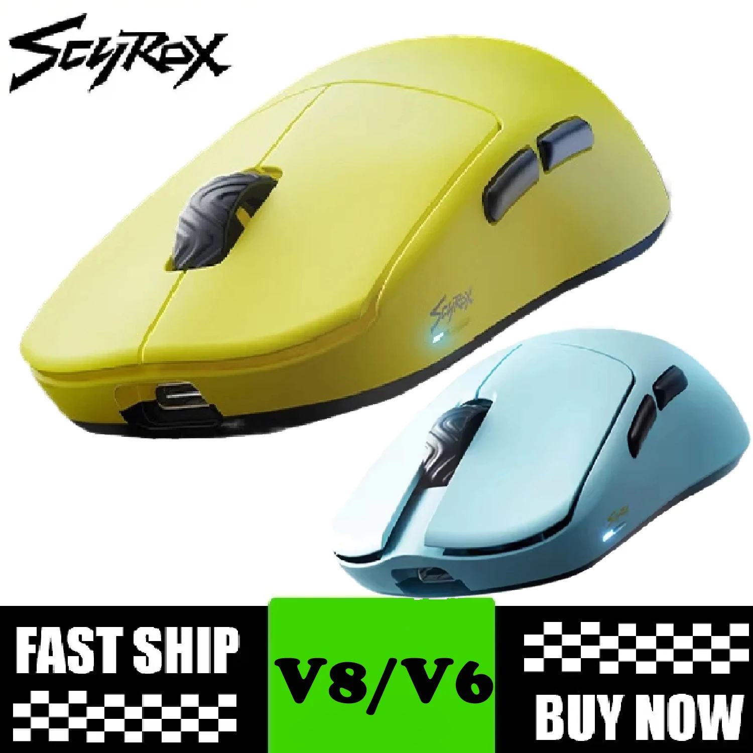 

Hot Sale Scyrox V8/V6 Mouse 8k Return Paw3950 Dual Mode Wireless E-Sports Mouse Ergonomics 36g E-Sports Mice Pc Gamer Accessory