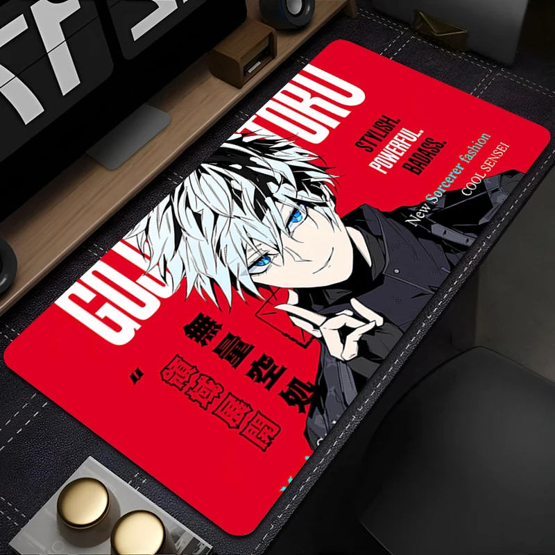 

Cool Gaming Mouse Pad Jujutsu Kaisen Gojo Desk Mat Gamer Professional Premium Mousepad Speed Control Accessories Keyboard Pad