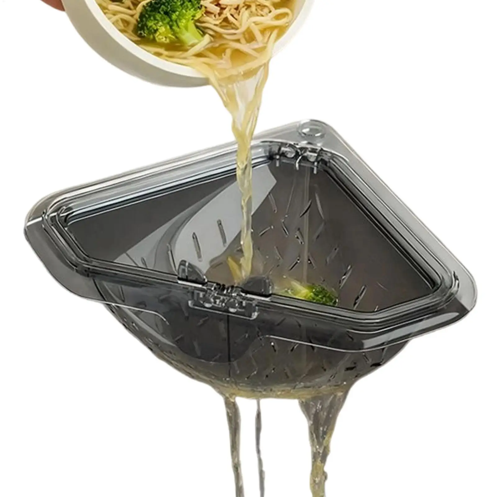 Sink Food Catcher Basket Magnetic Suction Drainage Triangle Drying Kitchen Sink Drain Strainer Corner Basket for Scrap Fruits