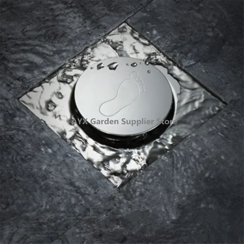 Round Pop Up Foot Floor Drain For Bathroom - Floor Cover Shower Room Push Down Drain Plug 10X10CM  12X12CM Or 15X15CM