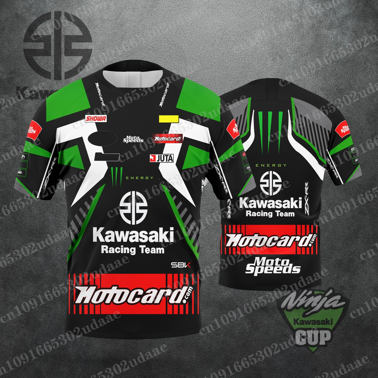 2024 New Motorcycle Racing Kawasaki Racing Team Summer Men\'s and Women\'s Team Uniforms Extreme Sports Enthusiasts Track Leisure