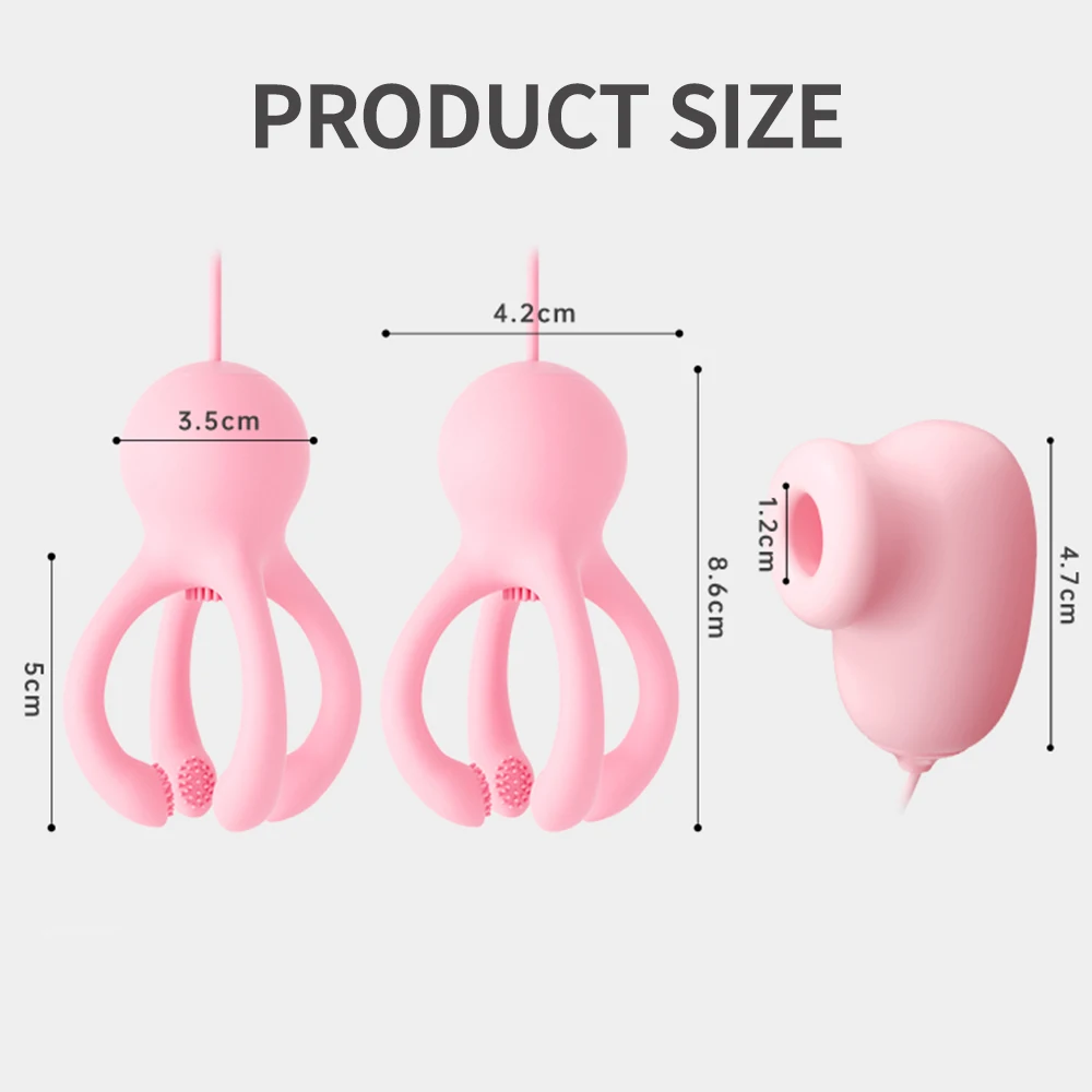 Nipple Vibrator for Women Breast Massage Nipple Clamp Enhancer Nipple Sucking Stimulator Sex Toys Couples Female Adult Toys