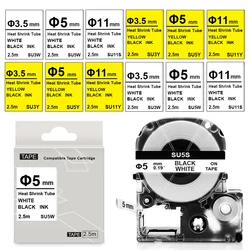 Etiquetas SU5S SU5Y SU3W SU3Y SU11S SU11Y, LK-4WBA de Tubo termorretráctil Compatible con Epson LK-4YBA5 400, 1 ud.