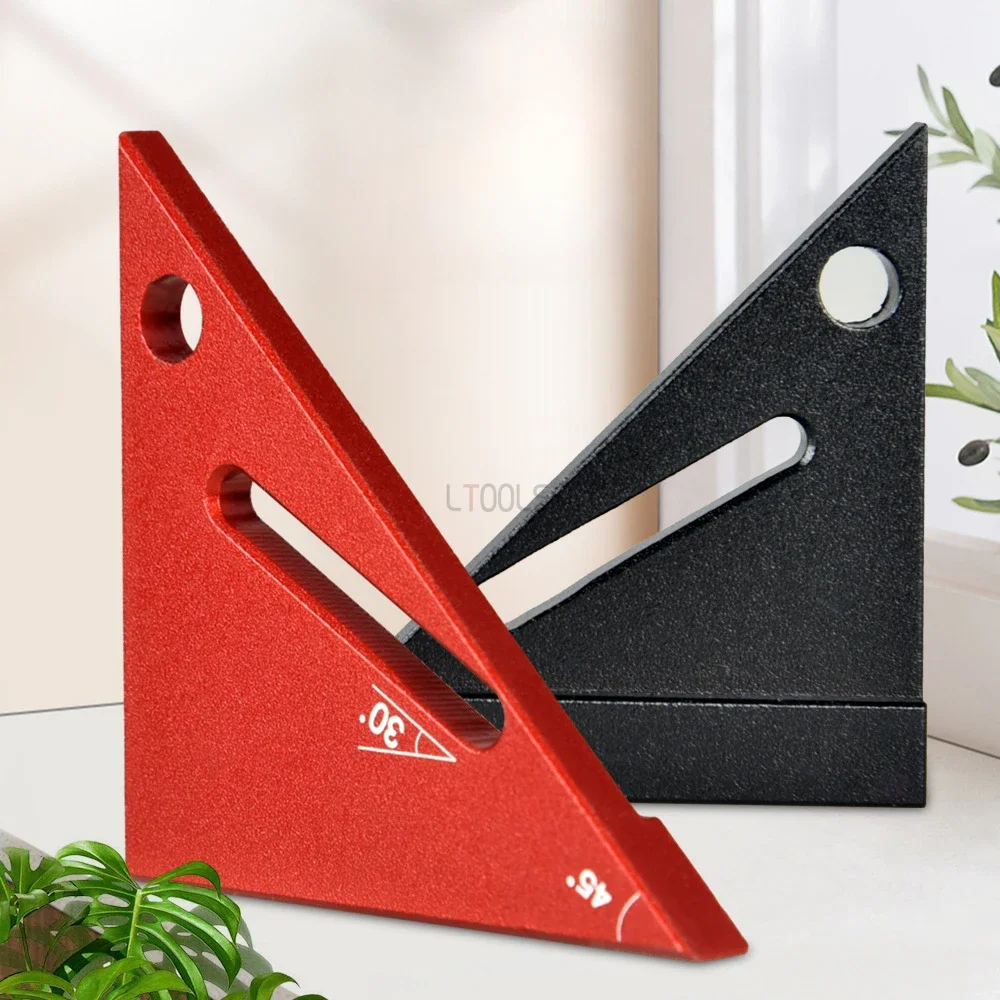 Right Angle Ruler Aluminum Alloy Mini Pocket Square DIY Woodworking Triangle Ruler Height Measuring Gauging Woodworking Tool