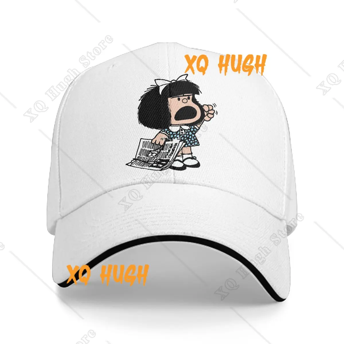 Pure Color Dad Hats Angry with Newspaper Women's Hat Sun Visor Caps Mafalda Quino Comics Manga Girl Peaked Cap