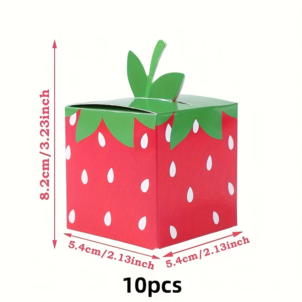 10 Pcs Cute Strawberry Gift Candy Boxes for Parties