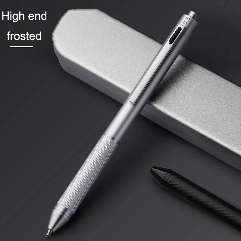 4 In 1 Multifunction Luxury Pen, 0.7mm 3 Color Ballpoint 0.5mm Mechanical Pencil, Gravity Sensor Metal Retractable Pens Długopis