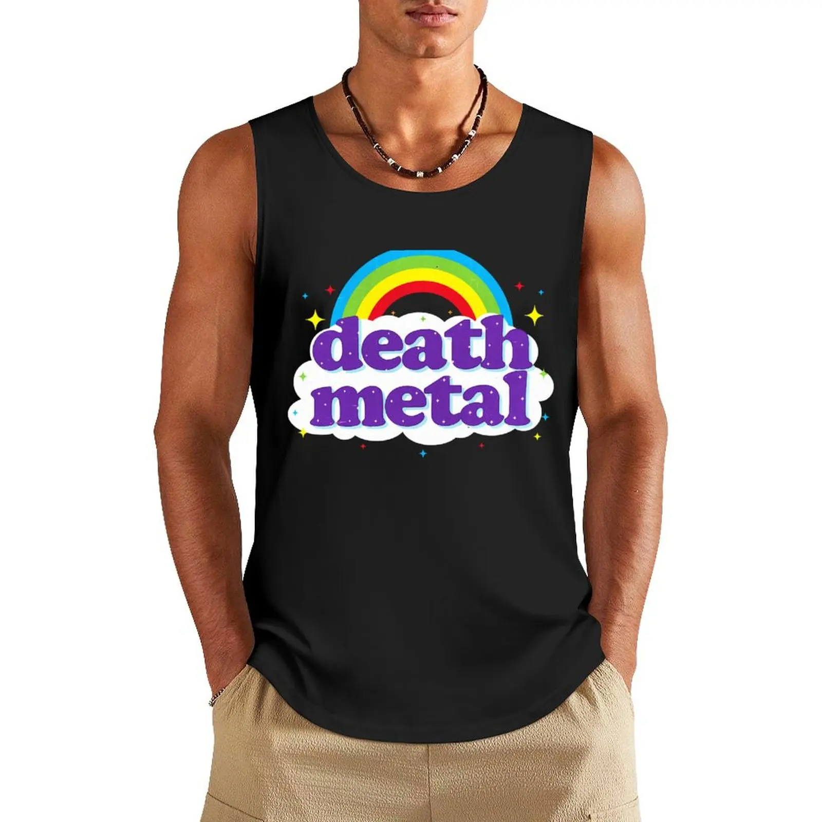 Death metal rainbow essential t shirt Tank Top bodybuilding men clothes t-shirt Men's