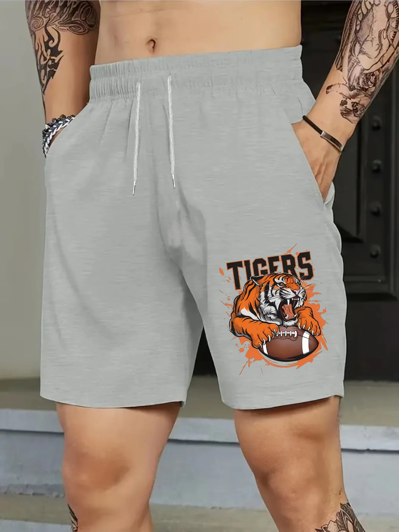 

Шорты TIGERS, мужские летние повседневные универсальные брюки средней длины, спортивные модные шорты в американском стиле, летние пляжные шорты