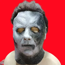 Halloween Michael Myers Mask With Knife Scary Killer Full Face Masks Creepy Fire Burn Scar Latex Full Head Helmet Cosplay Party